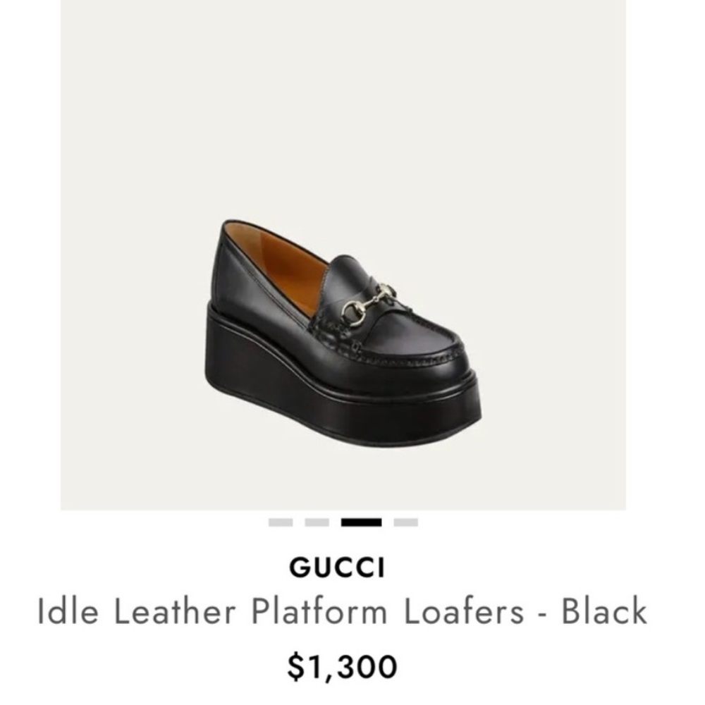 Gucci Ilde Horsebit Flatform leather platform Loafer RETAIL 1,300 - Picture 2 of 15